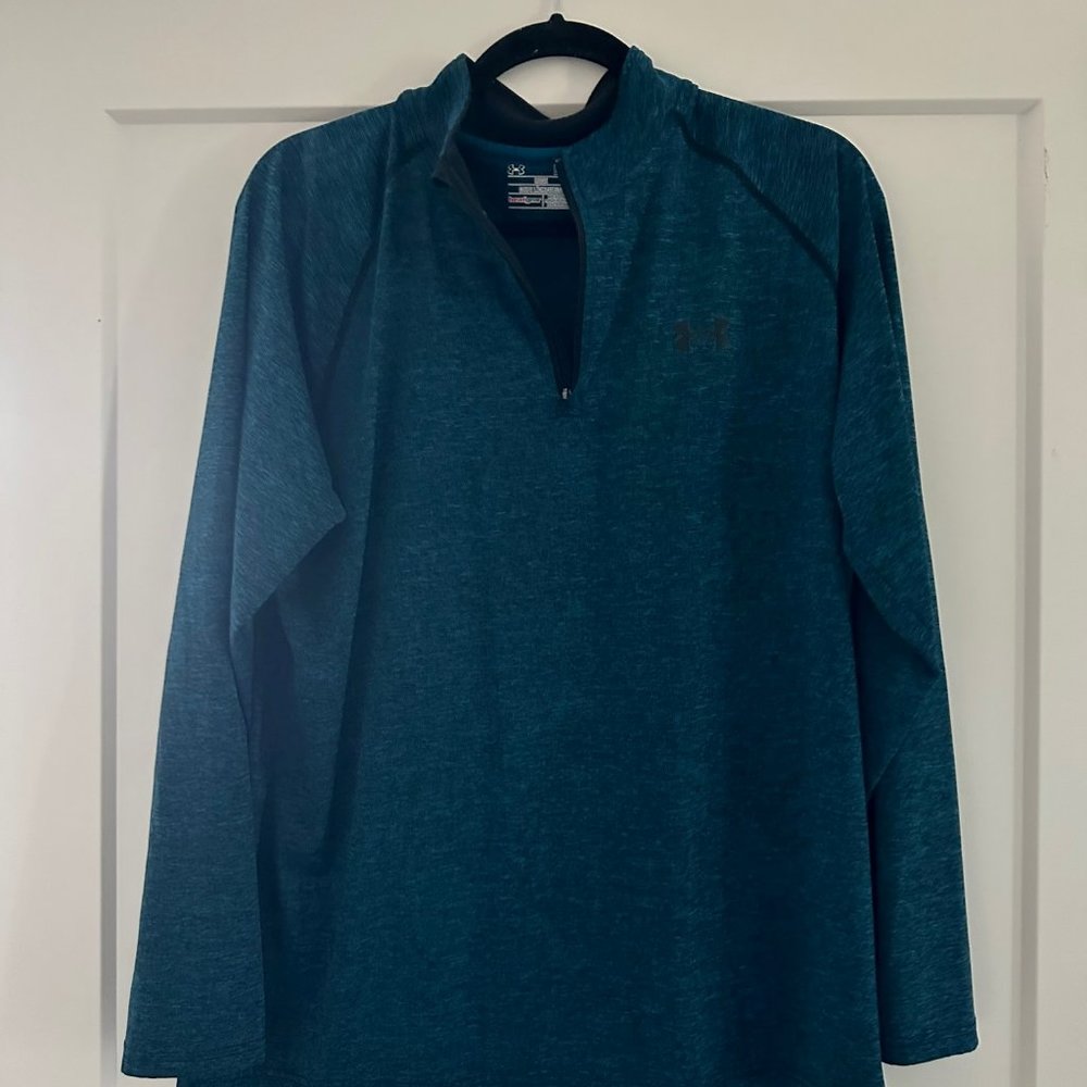 Under Armour Blue/Black Quarter Zip Long-sleeve Men’s Size L